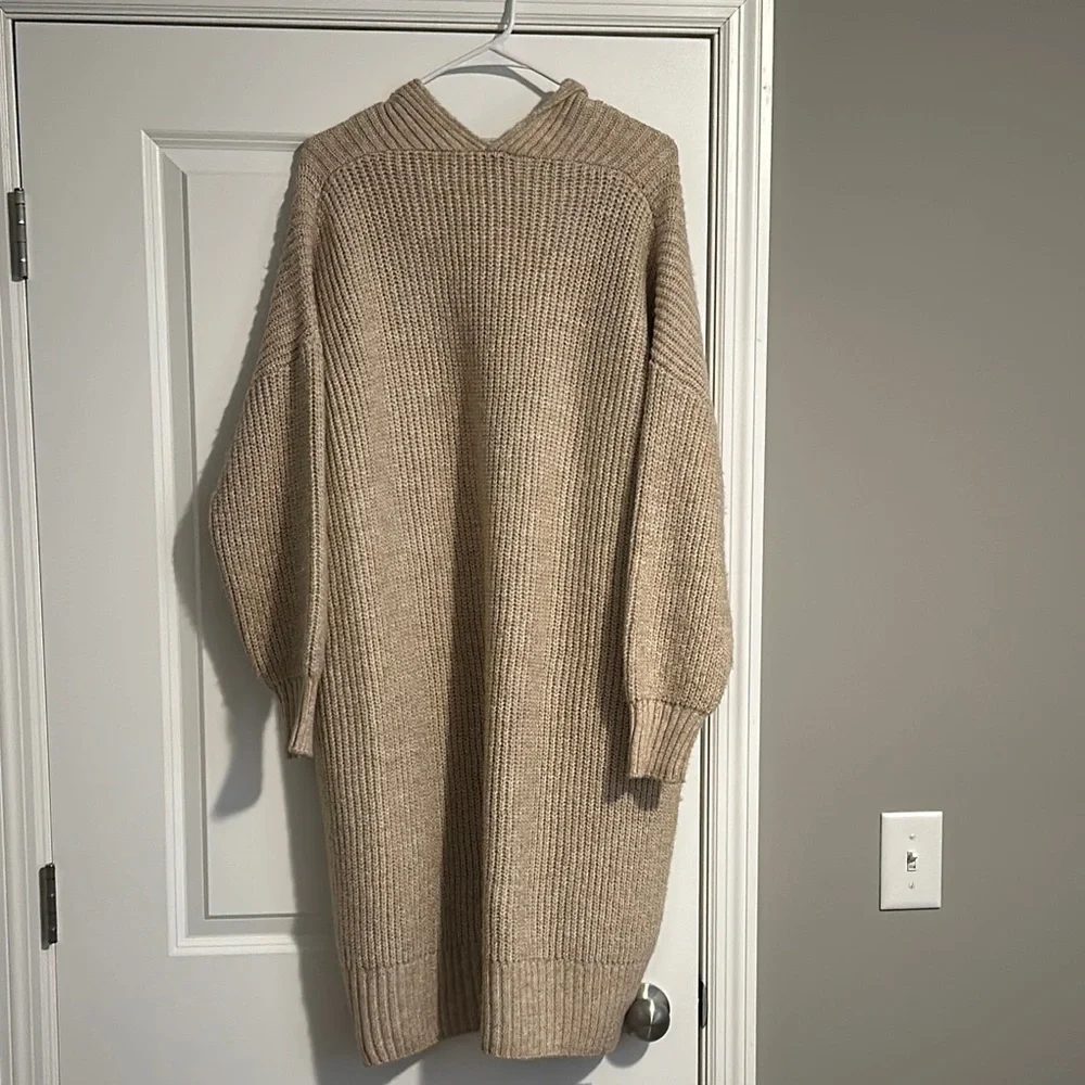 Top Shop Tan Open-Front Sweater - Picture 3 of 3